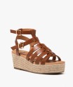 Sandales femme à talon compensé en corde avec multi-brides montantes